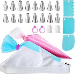 Conjunto de Sacos de Confeitar 16 Bicos de Confeitar Diferentes, Kit Confeiteiro, Adequado para Iniciantes em Decoração de Bolos, Cupcakes, Doces