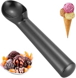 Colher De Sorvete Em Alumínio 18,5cm Tamanho Grande Classico Colher Para Pegar Sorvete Resistente Ergonômico E Durável Cozinha (Preto)