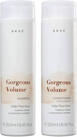 Kit Shampoo e Condicionador Braé Gorgeous Volume - Volume Sem Pesar, Maciez Profissional e Brilho Espelhado, Cabelo Mais Encorpado