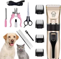 Máquina de Tosar Pet Profissional Kit Maquininha de Tosa Silenciosa Aparador Recarregável Para Cães Gatos com Acessórios Tosador Cachorro Bivolt 110/220