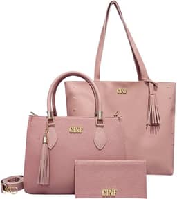 Kit Bolsa Feminina Sacola De Ombro Transversal De Mão E Carteira