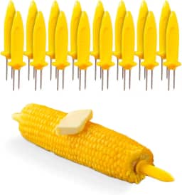 Espetos para Milho, 16 Unidades, Plástico BPA Free com Pontas de Aço Inox, 8cm, Petiscos Churrasco