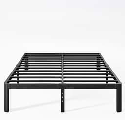 KERAMIK Estrutura de cama tamanho king de 30,5 cm de altura, estrutura de cama king plataforma, sem necessidade de mola de caixa com borda redonda, montagem fácil, resistente, preta