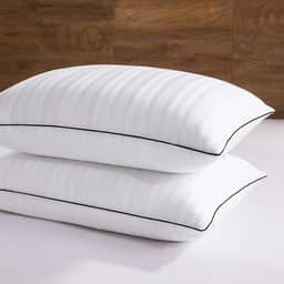 downluxe Almofadas de plumas de ganso – Almofadas de penas da coleção de hotel para dorminhocos nas costas, estômago ou de lado, travesseiros de plumas King Size conjunto de 2 (50,8 cm x 91,4 cm)