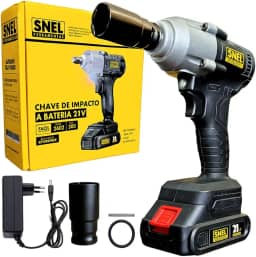 Chave de Impacto Sem Fio 21V, Bateria Recarregável, Torque 360Nm, Profissional
