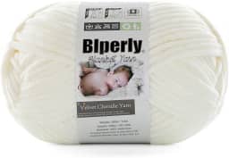 1 pacote de fio de cobertor macio de chenille para bebês - #6 fio grosso super volumoso de textura torcida para tricô, amigurumi e decoração de casa (200 ml, 140 m cada) (branco leitoso)