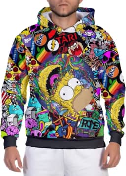 Moletom Masculino Feminino Blusa de Frio Marcas Full 3D Desenho Com Capuz Flanelado