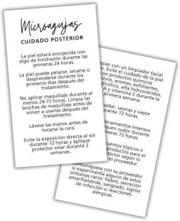 Kit de instruções para cuidados pós-tratamento Microneedling | Pacote com 50 cartões de visita para livros de 5 x 8,9 cm, pós-tratamento, caneta facial Bb Glow Professional Machine Care Posterior de