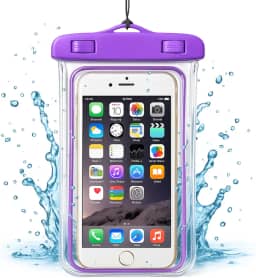 Capa Case para Celular a Prova D'Água Impermeável Transparente Universal Proteção Completa IPX8 Sensível ao Toque Ideal para Praia Trilhas Piscina Viagens (ROXA)