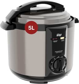 WAP Panela de Pressão Elétrica em Inox WPPE2 5 Litros, Revestimento Antiaderente, 9 Dispositivos de Segurança, 900W 220V