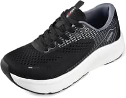 Sapatos masculinos com bico largo, suporte de arco, tênis de largura larga para corrida, caminhada, tênis, ortopédico, fascite plantar, treino, com sola grossa acolchoada zero drop