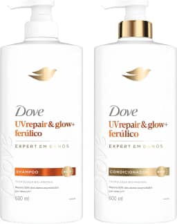 Kit Dove UV Repair & Glow + Ferúlico Shampoo 600ml + Condicionador 600ml