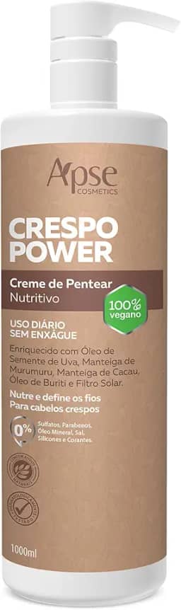 Creme de Pentear Nutritivo Crespo Power 1000Ml, Apse Cosmetics