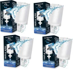 Kit 4 Velas Tripla Ação Com Carvao Ativado Para Filtro Barro Premium Alcalina Universal