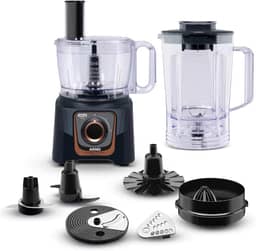 Multiprocessador Arno Multichef 700W MP72, com 24 Funções, Preto, 7 Acessórios, 2 Velocidades, Liquidificador 3,1L e Espremedor de Frutas, 110V