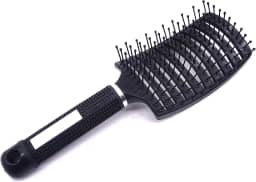 Escova Raquete Modeladora Vazada Profissional Para Cabelo Com Cabo Siliconizado Para Escovação e Penteado de Cabelo