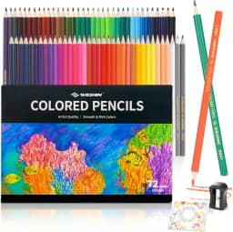 Lápis de cor para livros de colorir adultos, conjunto de 72 lápis de cor para esboçar, desenhar, colorir e pintar, lápis pré-afiado para iniciantes, materiais de arte ideais para artistas