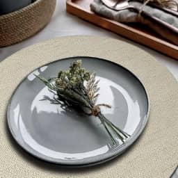 4 Jogo Americano Redondo Juta Areia - Impermeável Pvc