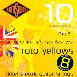 Encordoamento Guitarra 8 cordas Rotosound - Roto Yellows - R10-8 - .010/.074