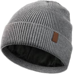 Gorro de malha forrado com lã - chapéu de inverno para homens e mulheres, boné com punho para clima frio