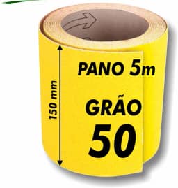 Lixa Para Madeira Pano Rolo 5m x 15cm Grãos a Escolher 36 40 50 60 80 100 120 150 180 220 (GRÃO 50)