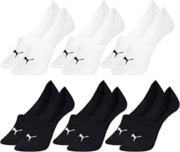 Kit 6 Pares Meias Super Invis�vel Sapatilha Esportiva Masculino Adulto, 3 Branco - 3 Preto, 39-42