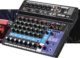mesa de som，teyun/vedo 8 a8 canais digital/número profissional portátil com reverb bluetooth usb interface audio/áudio mixer 7-6-4-3- canal phantom 48v console,melhor que a6 a4 na4 power channel