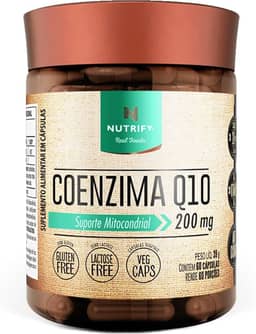 Nutrify Coenzima Q10 200mg por Dose - Porção 1 Cápsula - Multivitamínico - Enriquecido com Vitamina E - 60 Caps