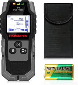 HANMATEK Detector de scanner de parede com sensor inteligente profissional, alarme de áudio e tela LCD HD, ferramenta localizadora de pino de modo exato de madeira 5 em 1 para a borda central de metal