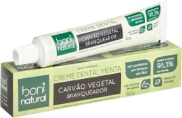 Creme Dental Boni Natural Carvão Ativado Branqueador Com Menta e Carvão Vegetal, Boni Natural, Preto