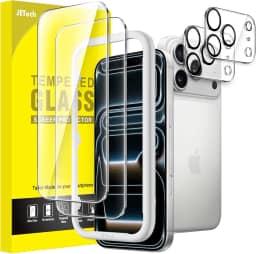 JETech Película de Vidro Temperado para iPhone 17 Pro Max 6,9 Polegadas com Protetor de Lente de Câmera, Película Protetora de Tela com Dureza 9H, HD Transparente, 2 Pacotes Cada