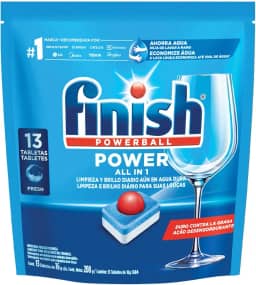 Finish Powerball Detergente para Lava Louças em Tabletes e Secante, 13 Tabletes