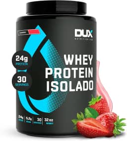 Dux Nutrition Whey Protein Isolado Morango - Pote 900 G