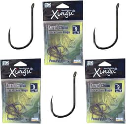 Kit 30 Anzol Pesca Pesqueiro sem Farpa Liso Chinu Black Tamanho Numero 9