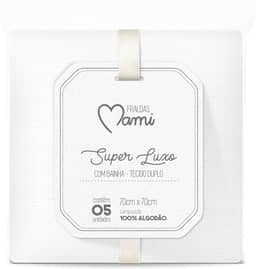 Papi Textil Fralda Super Luxo Mami C/ Bainha Branca 70Cm X 70Cm Contem 05 Un