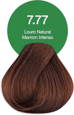 Acquaflora 7.77 Louro Natural Marrom Intenso Coloracao Creme Permanente Vegana 60g