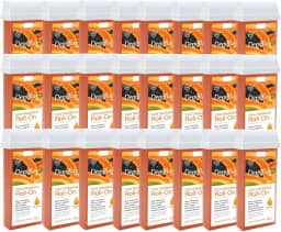 Kit 24 Refil Cera Depilatoria Corporal Profissional Depilação Roll On Depilflax Mamao 100g