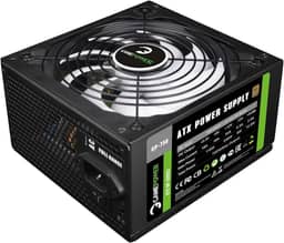 GamePower Gp-750 Unidade de fonte de alimentação para PC: 750W, certificação 80 Plus Bronze, 85% de eficiência, trilho único +12V, ventilador de baixo ruído de 14 cm, ideal para PCs de jogos,