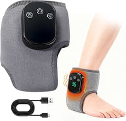 Massageador de pés, massageador 3 em 1 sem fio com 3 modos de vibração, 5 folhas de calor para pai e mãe, sem fio e portátil (cinza, 1 peça)