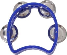 Pandeiro Infantil Meia Lua Pandeirola Profissional Colorido Para Criança Percussão Musical em ABS Instrumento de Mão Zaidan's (Azul)