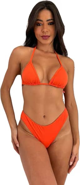 Biquini feminino adulto praia com bojo e Calcinha Asa Delta Fio Duplo Importado Acabamento Premium