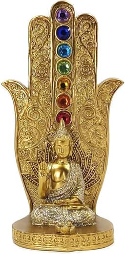 Incensário 7 Chakras Porta Incensos Vertical em Resina Incenso Vareta Buda Ganesha Hamsa E61 (incE61A)