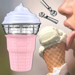 Sorveteira macia e dura de 450 ml, máquina de sorvete caseiro fresco perfumado e de sabor suave com colher de sorvete, sorveteira macia para festas familiares em restaurantes