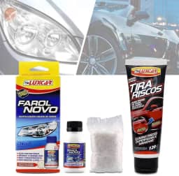 Kit Revitalizador De Faróis 50 ml+Tira Riscos Luxcar 120g