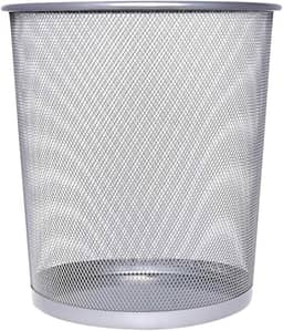 Lixeira de Metal 10L Aramado Telado e Resistente Ideal Para Escritório Cor Cinza Metálico - Premium