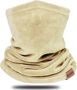 Polaina de pescoço de lã para inverno, cobertura de pescoço de algodão, balaclava à prova de vento, máscara facial para mulheres e homens, Bege, tamanho �nico