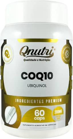 Coenzima Q10 200mg 60 cápsulas Suplemento Alimentar em Cápsulas CoQ10 200mg Qnutri