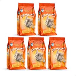 Kit 5 Areia Higiênica Sanitária Para Gatos 4kg Gatissimo Perfumada Premium Natural Alfa Pet