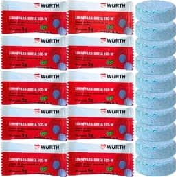 Kit Wurth Limpa Para-brisa 10 Pastilhas Eco-w Efervescente Para Jogar No Reservatório Do Carro