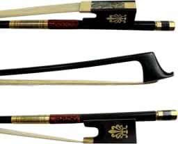 Arco Violino 4/4 Fibra Carbono Liso Profissional Premium Gold Talão Ébano